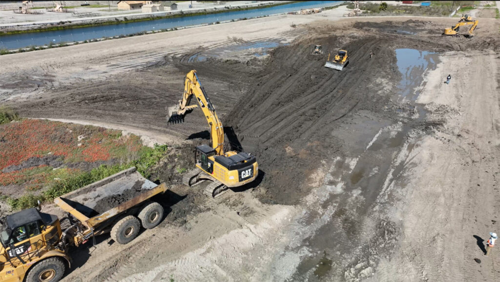 excavator on a construction site